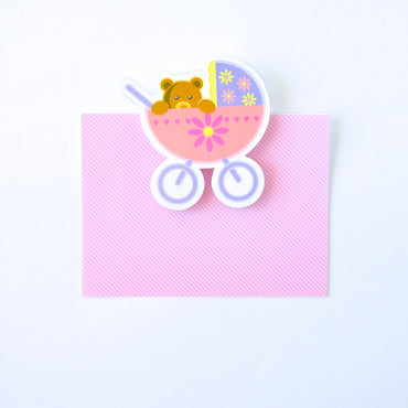 Baby Carriage Greeting Card Attachment