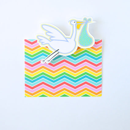 Special Delivery Stork Greeting Card Attachment