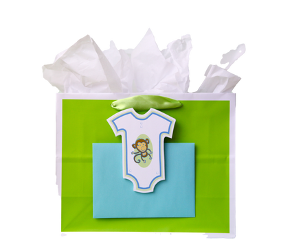 Little Boy Onesie with Monkey Greeting Card Attachment