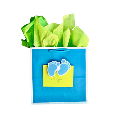 Baby Feet (Blue) Greeting Card Attachment